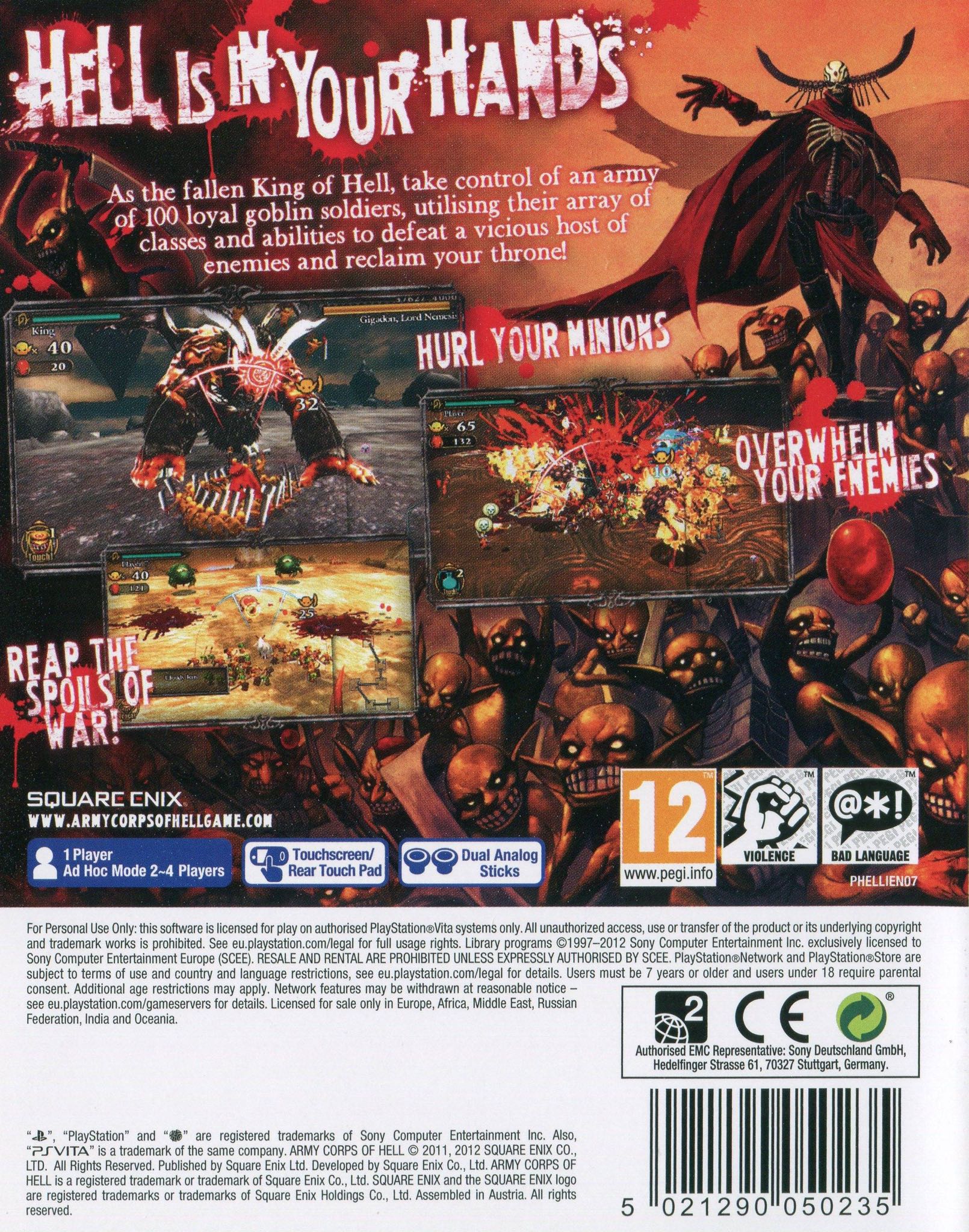 Army Corps Of Hell - Sony PlayStation Vita (PS Vita) (Square Enix - 1 - 4) video game collectible [Barcode 5021290050242] - Main Image 2