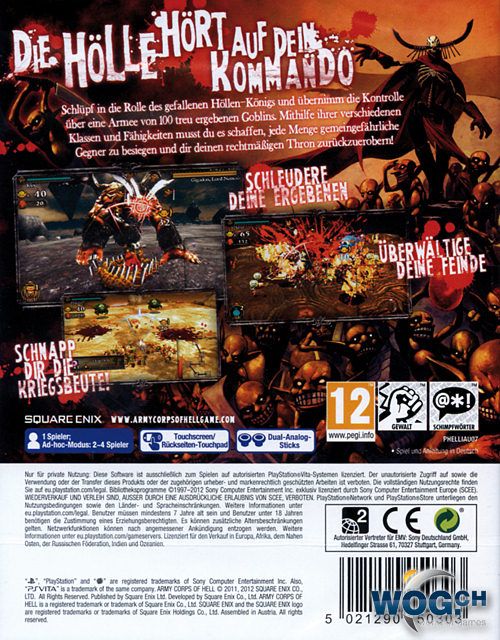 Army Corps Of Hell - Sony PlayStation Vita (PS Vita) (Square & Enix - 1) video game collectible [Barcode 5021290050303] - Main Image 2