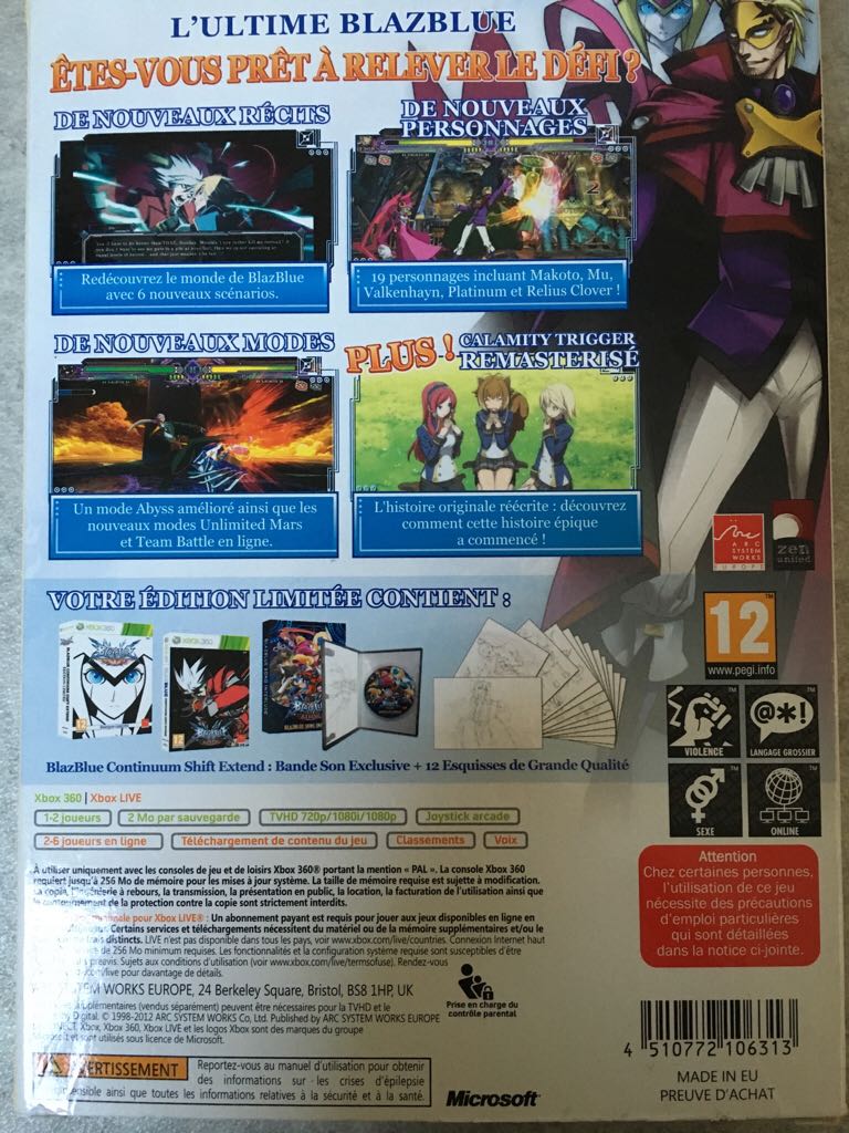 Blazblue Continuum Shift Extend - Microsoft Xbox 360 video game collectible - Main Image 2