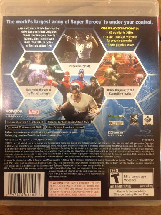 Marvel Ultimate Alliance - Sony PlayStation 3 (PS3) (Activision - 4) video game collectible [Barcode 047875814998] - Main Image 2