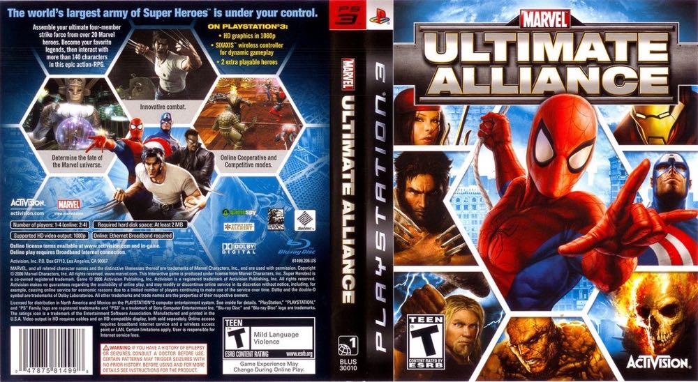 Marvel Ultimate Alliance - Sony PlayStation 3 (PS3) (Activision - 4) video game collectible [Barcode 047875814998] - Main Image 3