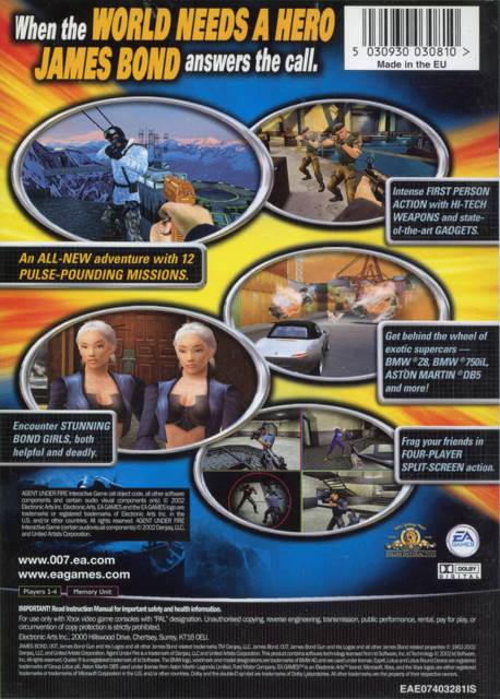 James Bond 007 - Agent Under Fire - Microsoft Xbox (Electronic Arts/EA Games - 4) video game collectible [Barcode 5030942034769] - Main Image 2