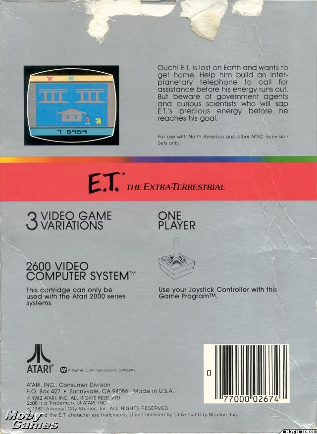E.T. The Extra Terrestrial - Atari 2600 video game collectible - Main Image 2