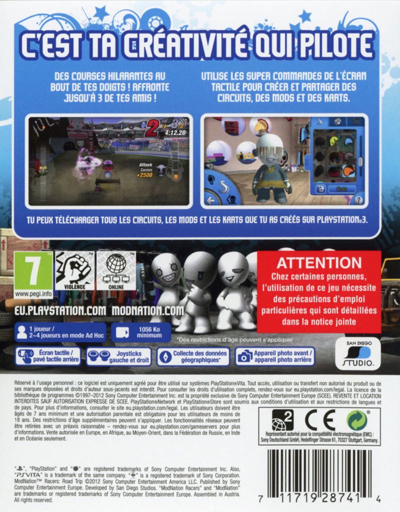 ModNation Racers: Road Trip - Sony PlayStation Vita (PS Vita) (Sony Computer Entertainment - 1-6) video game collectible [Barcode 711719287315] - Main Image 2