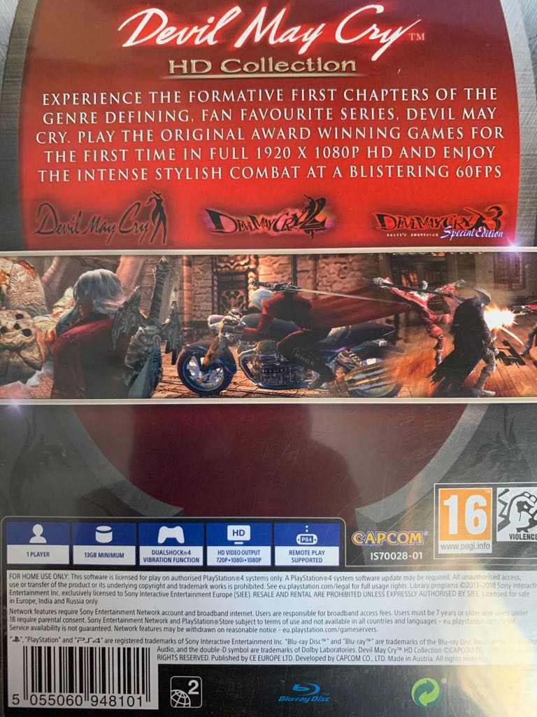 Devil May Cry: HD Collection - Sony PlayStation 4 (PS4) (Capcom - 1) video game collectible [Barcode 5055060948101] - Main Image 2