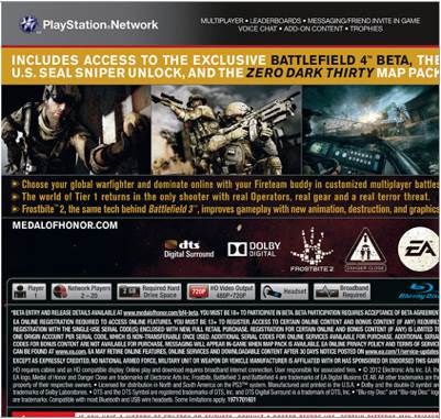 Medal Of Honor: Warfighter - Sony PlayStation 3 (PS3) (Electronic Arts - 1) video game collectible [Barcode 5030946108862] - Main Image 2