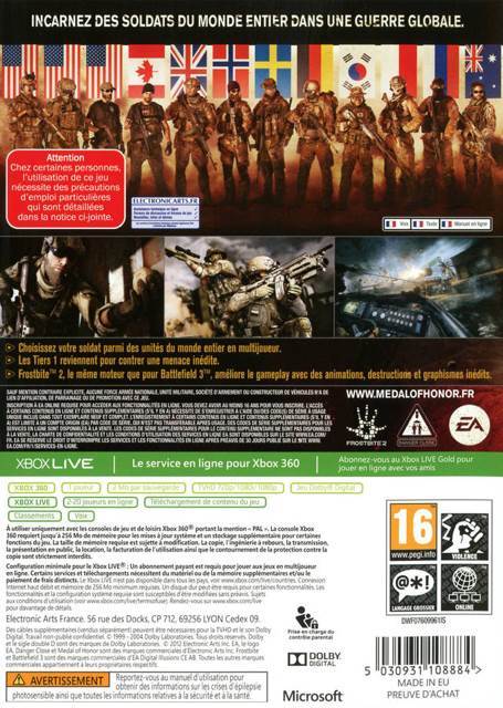 Medal Of Honor: Warfighter - Microsoft Xbox 360 (EA - 1) video game collectible [Barcode 5030947108885] - Main Image 2