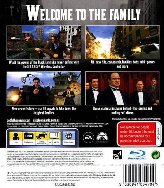 The Godfather: The Don’s Edition - Sony PlayStation 3 (PS3) (Electronic Arts - 1) video game collectible [Barcode 014633156348] - Main Image 2