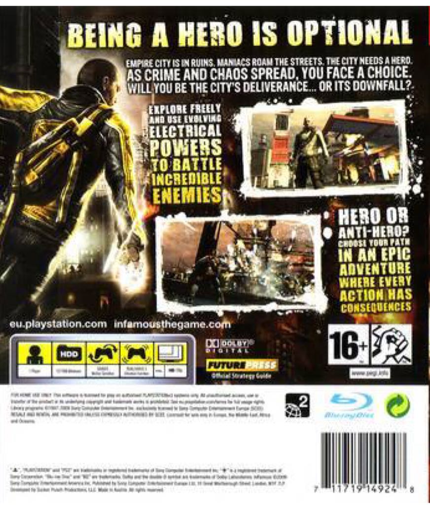 Infamous - Sony PlayStation 3 (PS3) (Sony - 1) video game collectible [Barcode 711719148449] - Main Image 2
