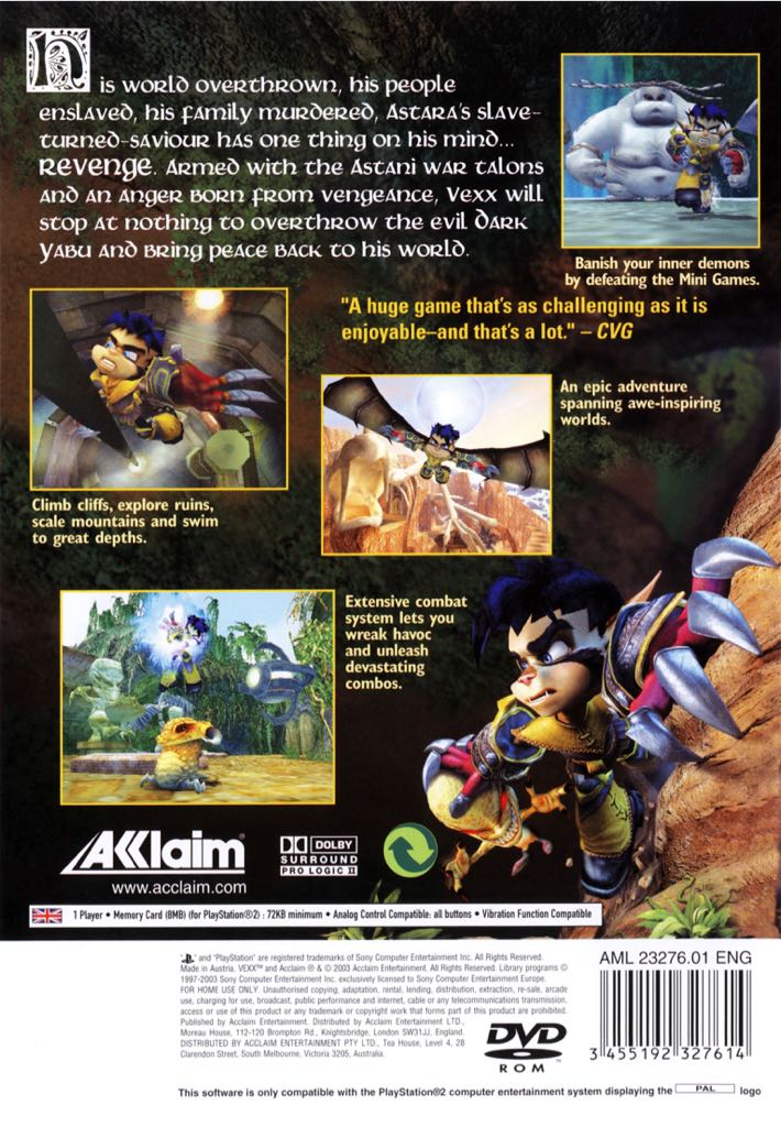 Vexx - Microsoft Xbox (Acclaim Entertainment - 1) video game collectible [Barcode 021481402763] - Main Image 2