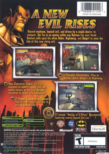 Batman: Rise Of Sin Tzu - Microsoft Xbox (Urbisoft - 1-2) video game collectible [Barcode 008888511496] - Main Image 2