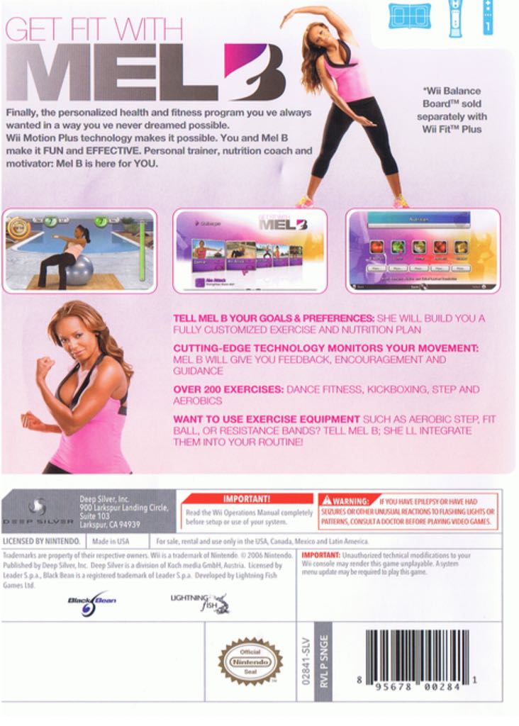 Get Fit With Mel B - Nintendo Wii (Deep Silver - 1) video game collectible [Barcode 895678002841] - Main Image 2