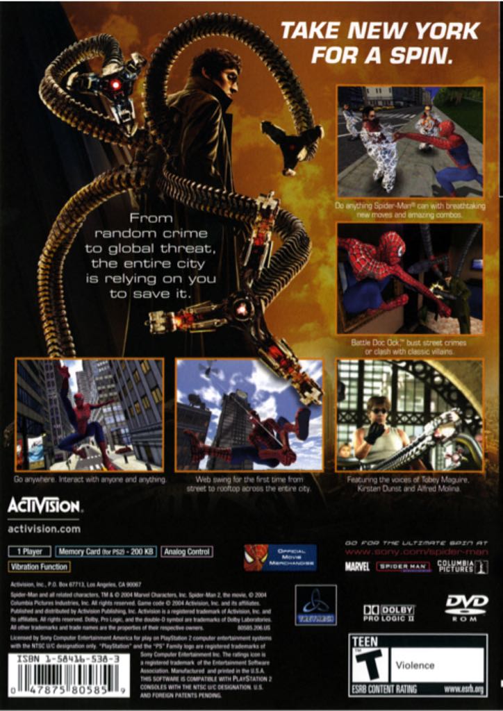Spider-Man 2 - Sony PlayStation 2 (PS2) (Activision - 1) video game collectible - Main Image 2