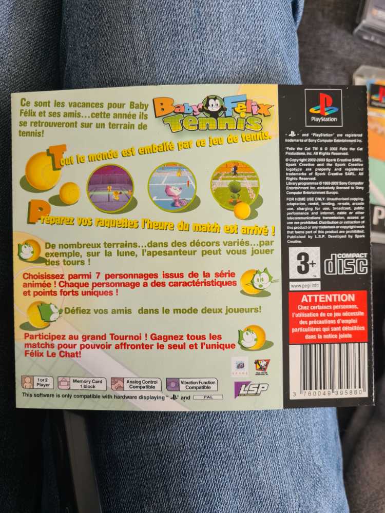 Baby Felix Tennis - Sony PlayStation video game collectible [Barcode 3760049395860] - Main Image 2