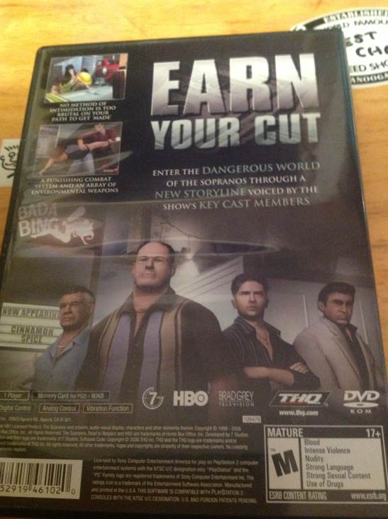 The Sopranos: Road To Respect - Sony PlayStation 2 (PS2) (THQ - 1) video game collectible [Barcode 752919461020] - Main Image 2