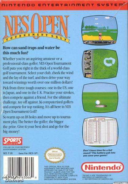 NES Open Tournament Golf - Nintendo Entertainment System (NES) (Nintendo - 4) video game collectible [Barcode 045496630669] - Main Image 2
