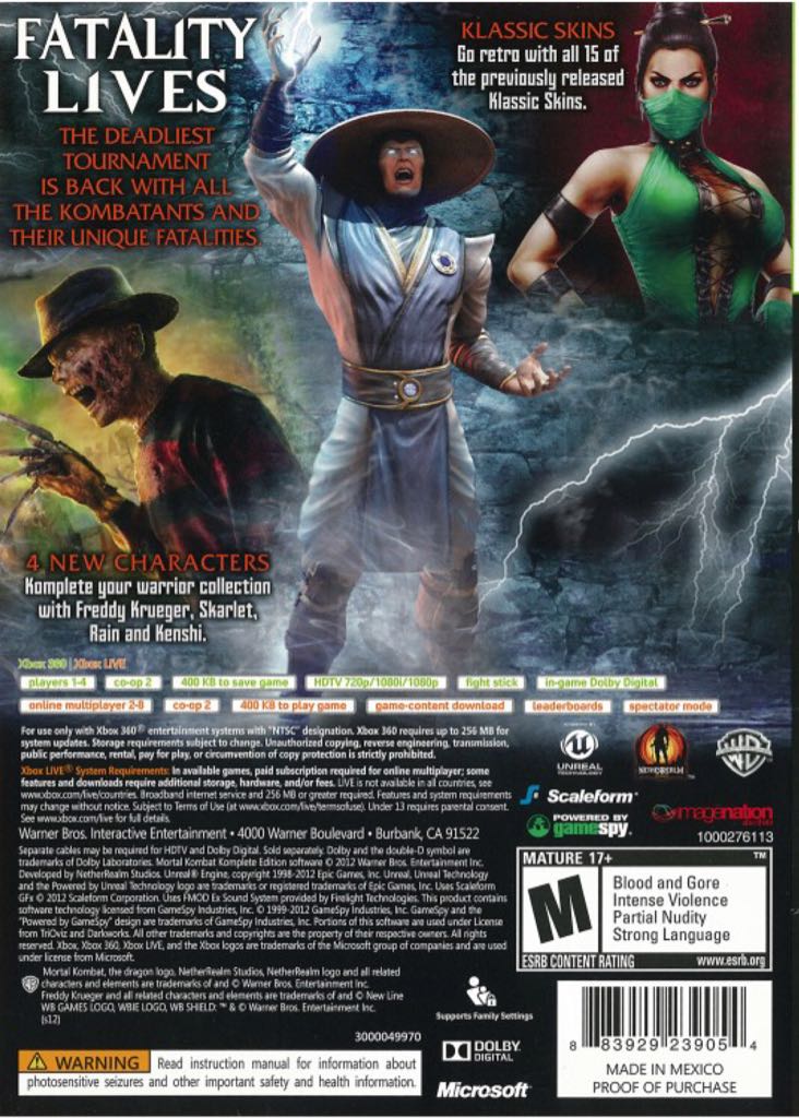 Mortal Kombat Komplete Edition - Microsoft Xbox 360 (Warner Bros Games) video game collectible [Barcode 5051888090138] - Main Image 2