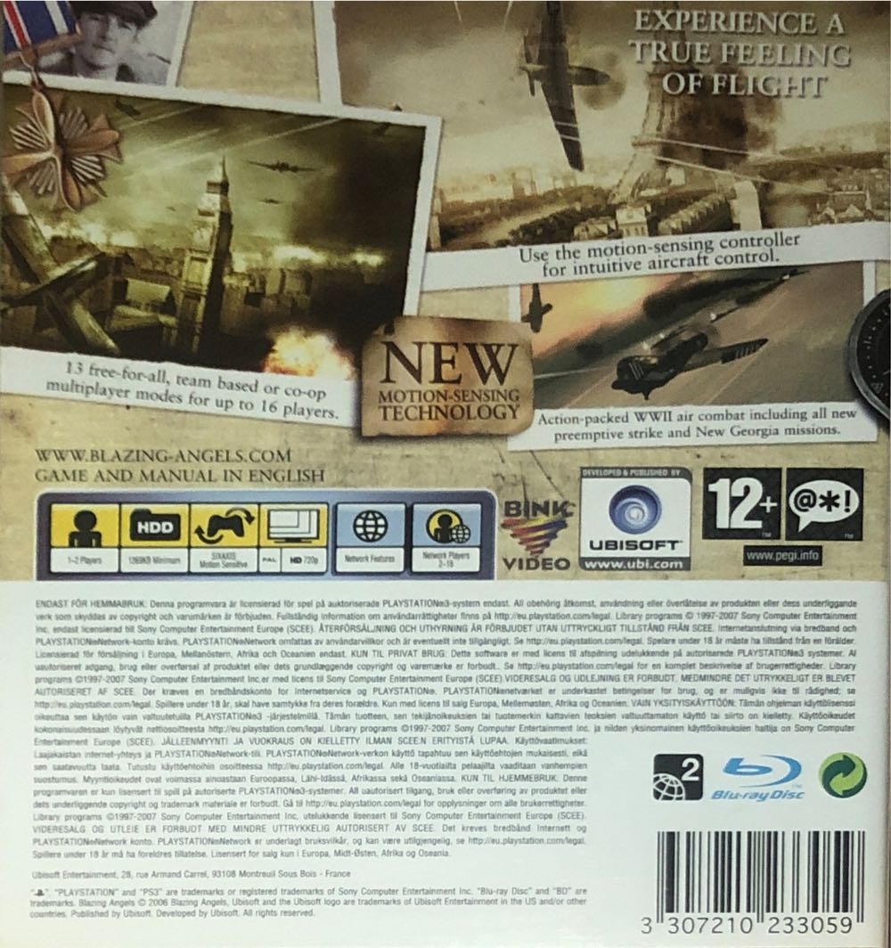 Blazing Angels 1: Squadrons Of WWII - Sony PlayStation 3 (PS3) (Ubisoft - 2) video game collectible [Barcode 3307210233059] - Main Image 2