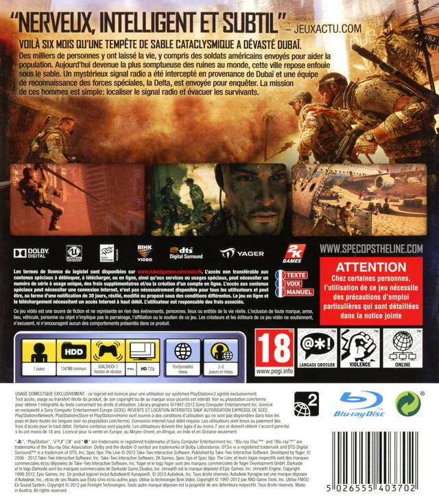 Spec Ops: The Line PS3 - Sony PlayStation 3 (PS3) (2K Games - 8) video game collectible [Barcode 5026555403702] - Main Image 2