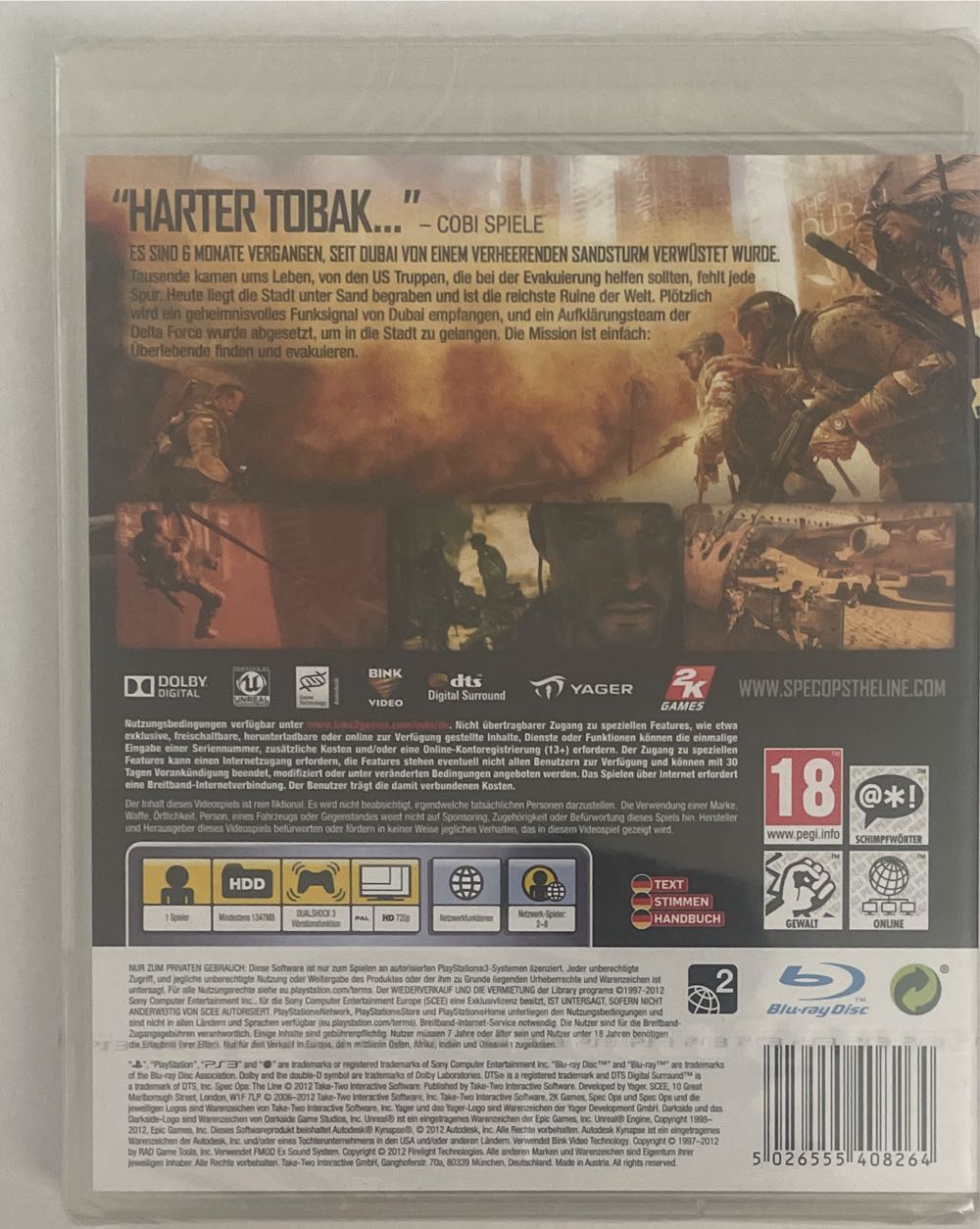 Spec Ops: The Line - Sony PlayStation 3 (PS3) (2K Games - 1) video game collectible [Barcode 5026555408264] - Main Image 2