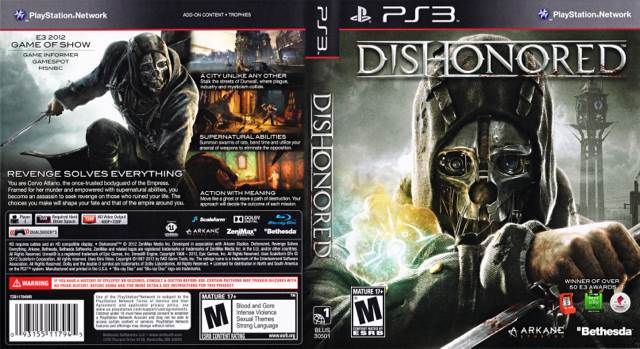 Dishonored - Sony PlayStation 3 (PS3) (Bethesda - 1) video game collectible [Barcode 093155118010] - Main Image 2