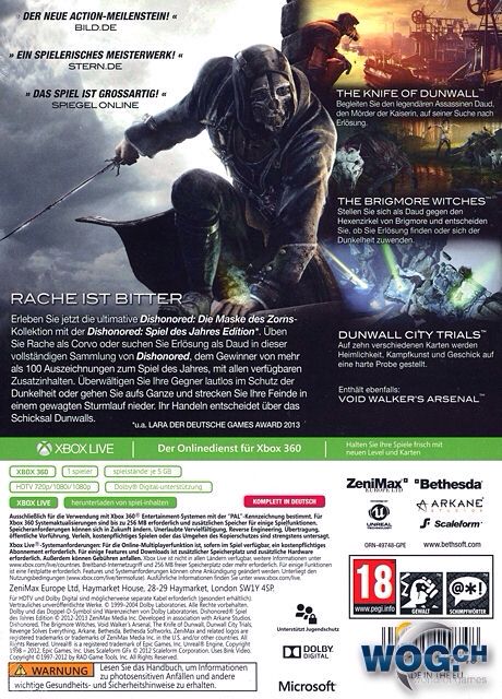 Dishonored GOTY - Microsoft Xbox 360 (Bethesda - 1) video game collectible [Barcode 093155118928] - Main Image 2