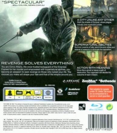 Dishonored - Sony PlayStation 3 (PS3) (Bethesda - 1) video game collectible [Barcode 093155121430] - Main Image 2