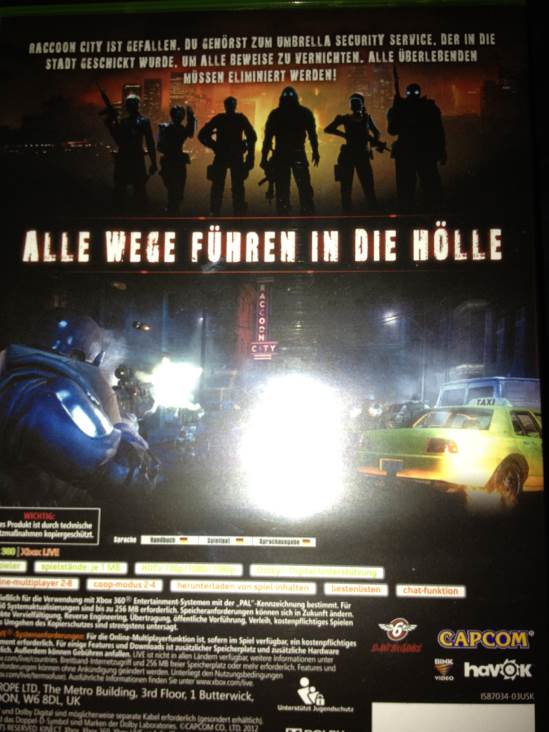 Resident Evil: Operation Raccoon - Microsoft Xbox 360 (Capcom - 1) video game collectible [Barcode 5055060962725] - Main Image 2