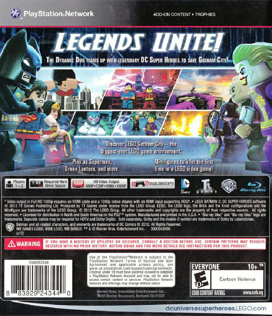 LEGO Batman 2: DC Super Heroes - Sony PlayStation 3 (PS3) (TT Games - 2 Players) video game collectible [Barcode 883929257409] - Main Image 2