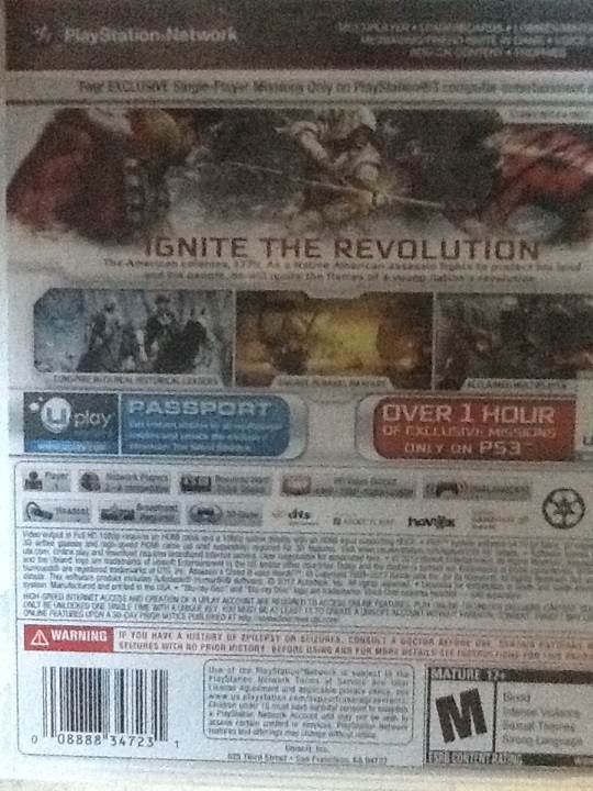 Assassin’s Creed lll - Sony PlayStation 3 (PS3) (Ubisoft - 1) video game collectible [Barcode 008888347231] - Main Image 2