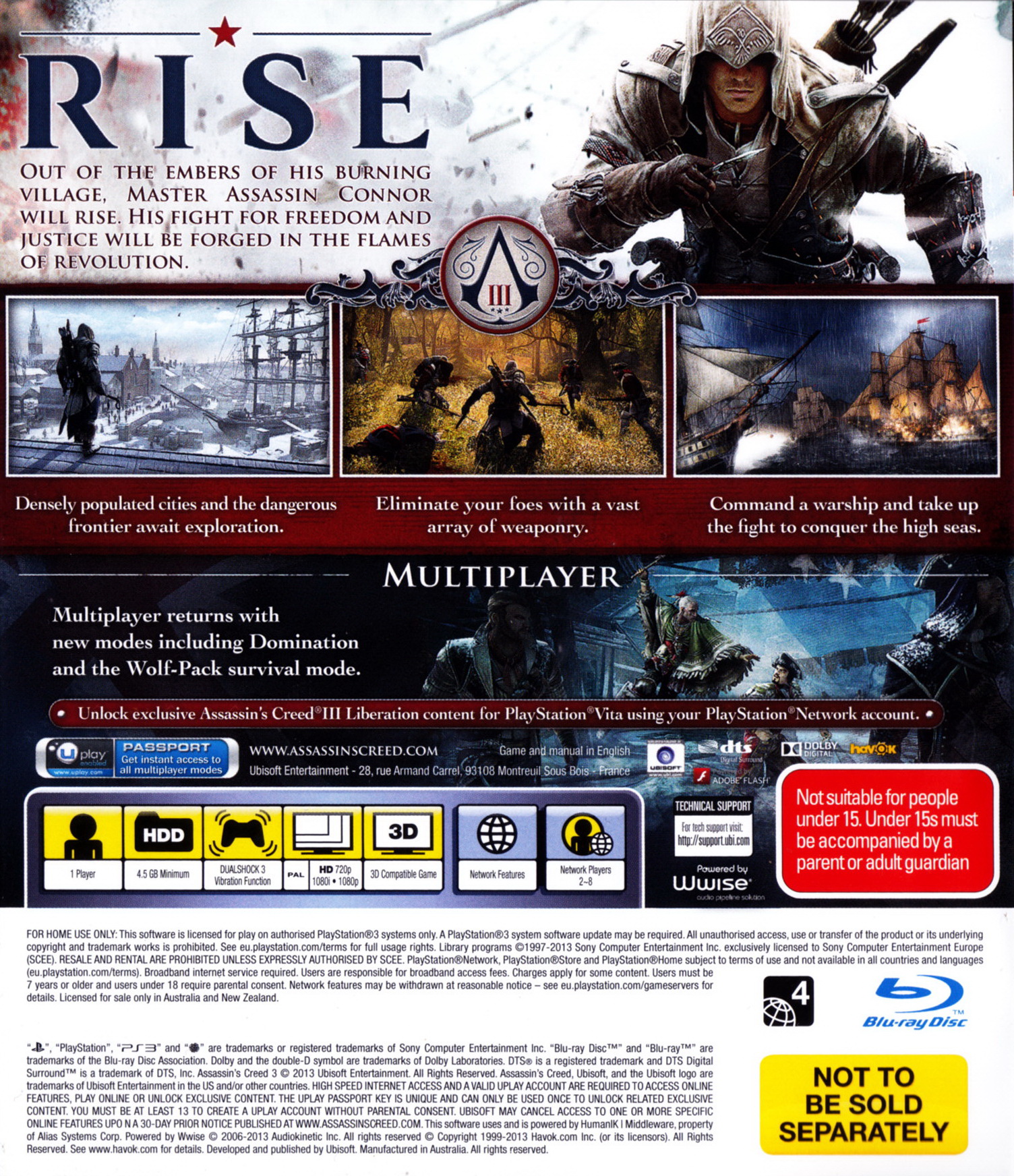 Assassin’s Creed III - Sony PlayStation 3 (PS3) (Ubisoft - 1) video game collectible [Barcode 3307215634516] - Main Image 2