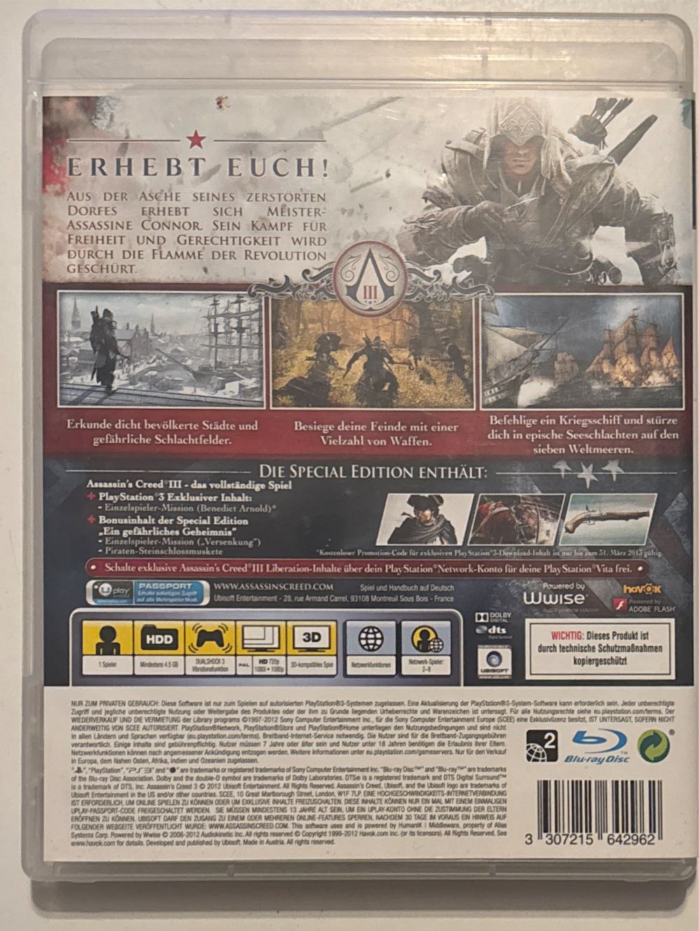 Assassin’s Creed: III - Sony PlayStation 3 (PS3) (Ubisoft - 1) video game collectible [Barcode 3307215642962] - Main Image 2