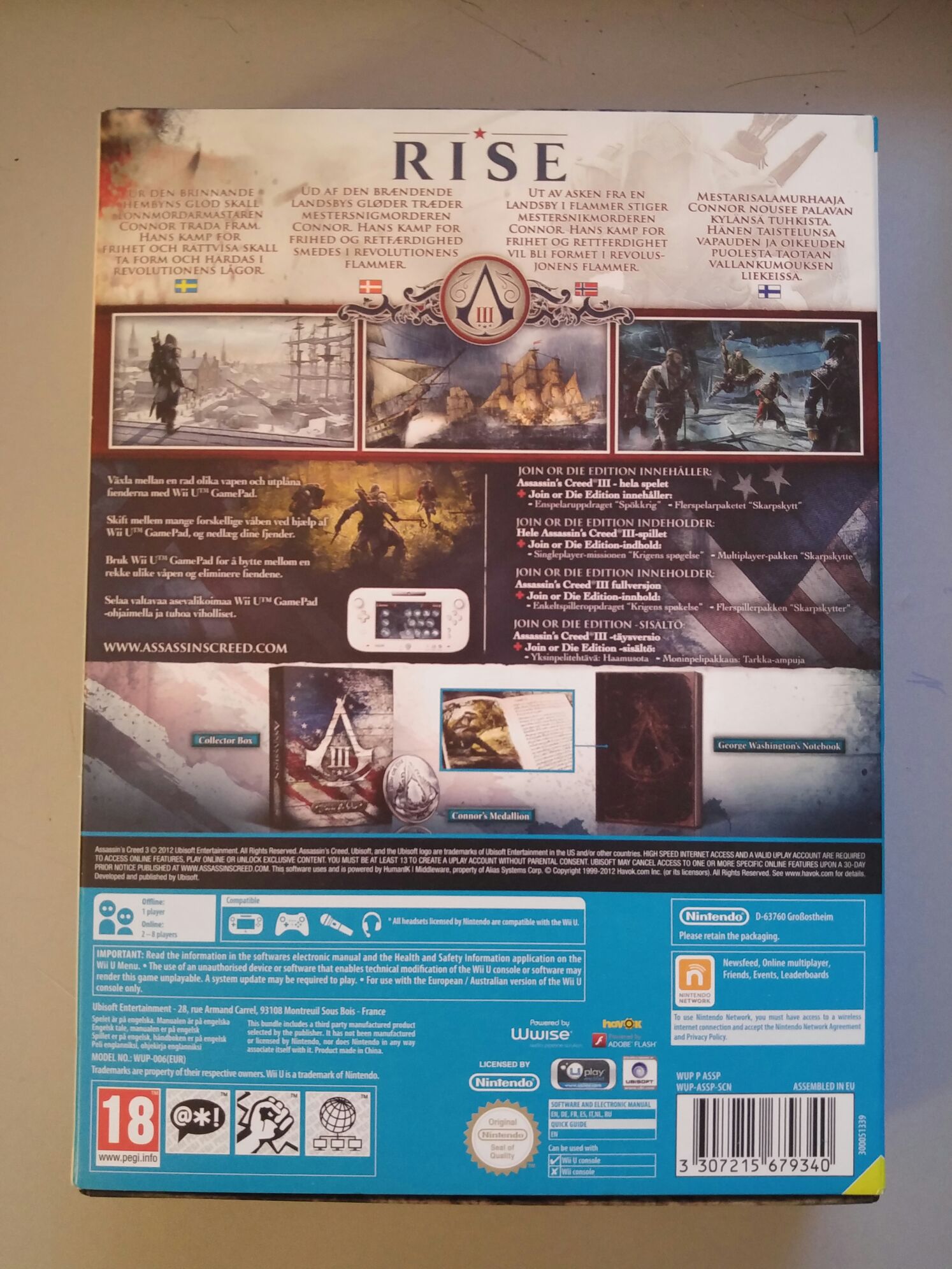 Assassin’s Creed III - Nintendo Wii U (Ubisoft - 1) video game collectible [Barcode 3307215679340] - Main Image 2