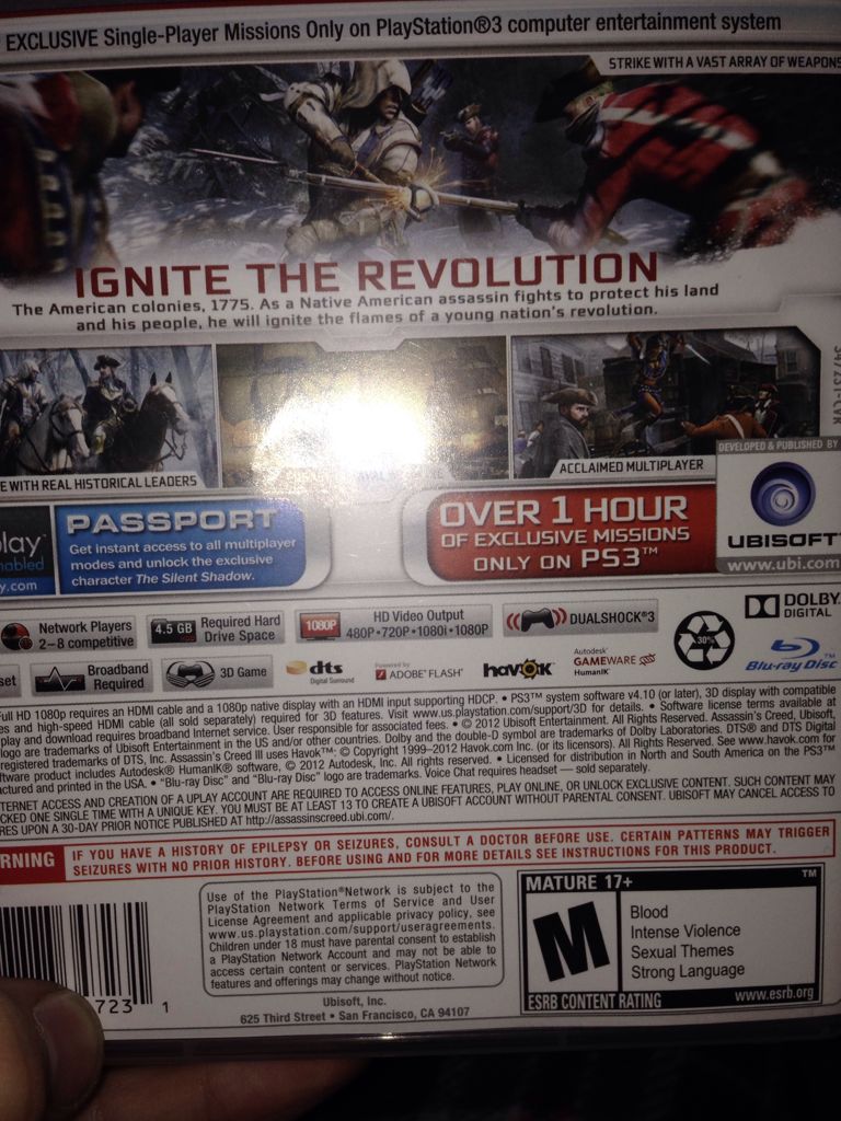 Assassin’s Creed III - Sony PlayStation 3 (PS3) (Ubisoft) video game collectible - Main Image 2