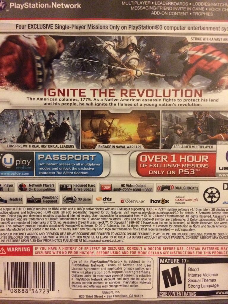 Assassin’s Creed III - Sony PlayStation 3 (PS3) (Ubisoft - 1) video game collectible - Main Image 2