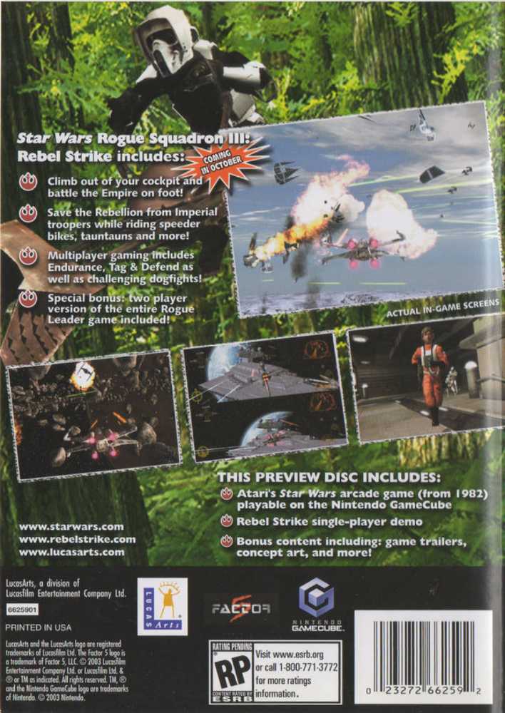 Star Wars: Rebel Strike - Rogue Squadron III Preview Disc - Nintendo GameCube (LucasArts - 1) video game collectible - Main Image 2