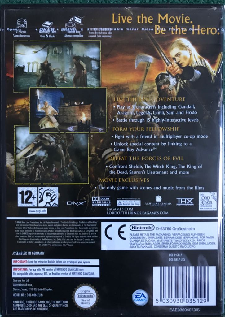 The Lord of the Rings: The Return of the King - Nintendo GameCube (EA - 2) video game collectible [Barcode 5030930035129] - Main Image 2