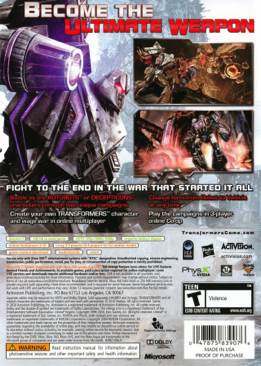 Transformers: War For Cybertron - Microsoft Xbox 360 (Activision - 1) video game collectible [Barcode 047875839076] - Main Image 2