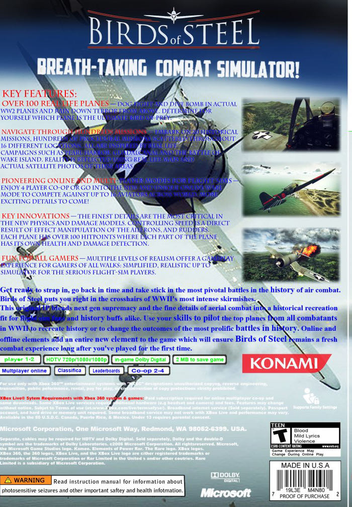 Birds Of Steel - Microsoft Xbox 360 (1) video game collectible [Barcode 4012927036747] - Main Image 2