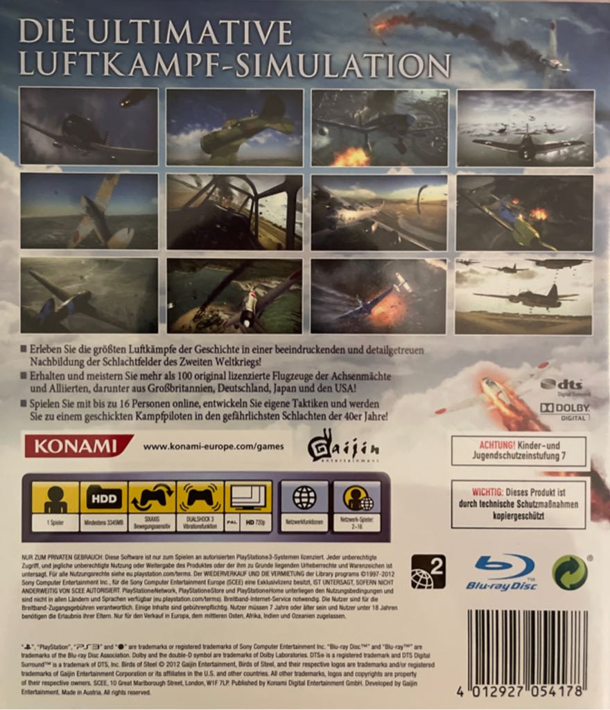 Birds Of Steel - Sony PlayStation 3 (PS3) video game collectible [Barcode 4012927054178] - Main Image 2