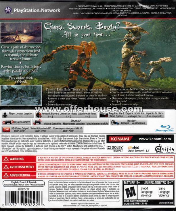 Blades Of Time - Sony PlayStation 3 (PS3) (Konami - 1) video game collectible [Barcode 083717202431] - Main Image 2