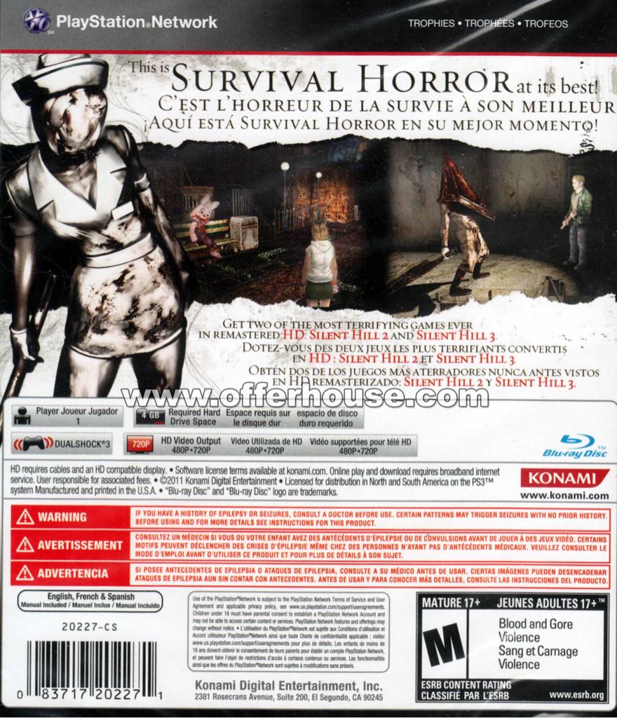 Silent Hill: Hd Collection - Sony PlayStation 3 (PS3) (Konami - 1) video game collectible [Barcode 083717202233] - Main Image 2