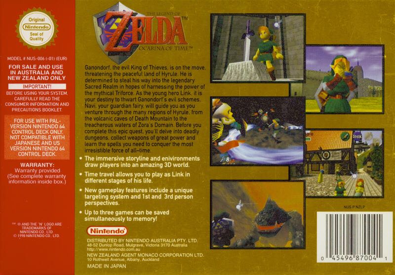 The Legend Of Zelda: Ocarina Of Time - Nintendo 64 (N64) (Nintendo - 1) video game collectible - Main Image 2