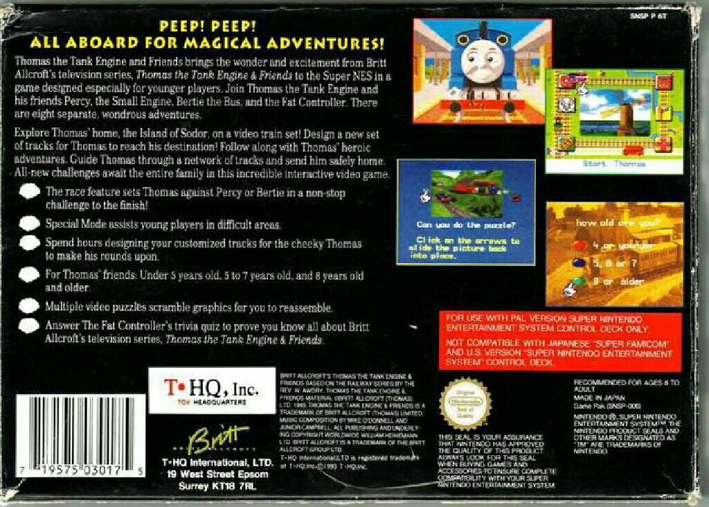 Thomas The Tank Engine & Friends - Nintendo Super Nintendo Entertainment System (SNES) (THQ - 1) video game collectible - Main Image 2