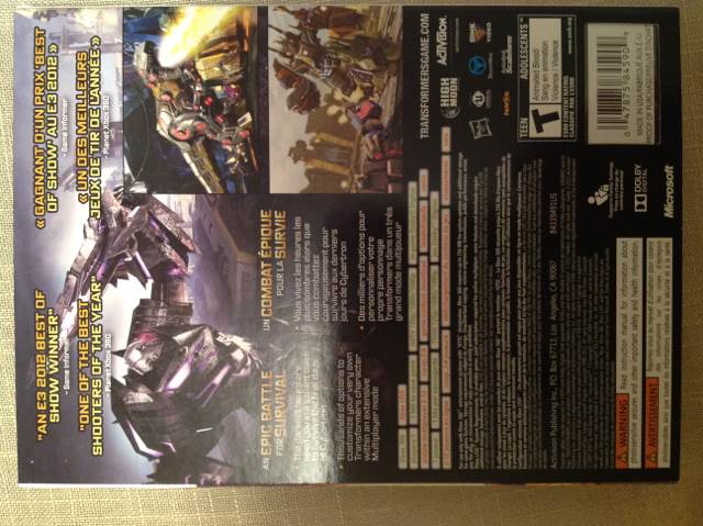 Transformers: Fall of Cybertron - Microsoft Xbox 360 video game collectible [Barcode 047875845909] - Main Image 2
