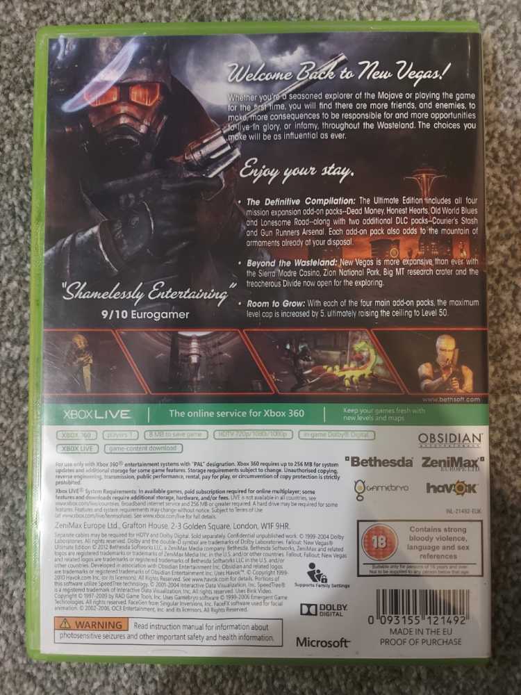 Fallout: New Vegas - Ultimate Edition - Microsoft Xbox 360 (Bethesda - 1) video game collectible [Barcode 093155121492] - Main Image 4