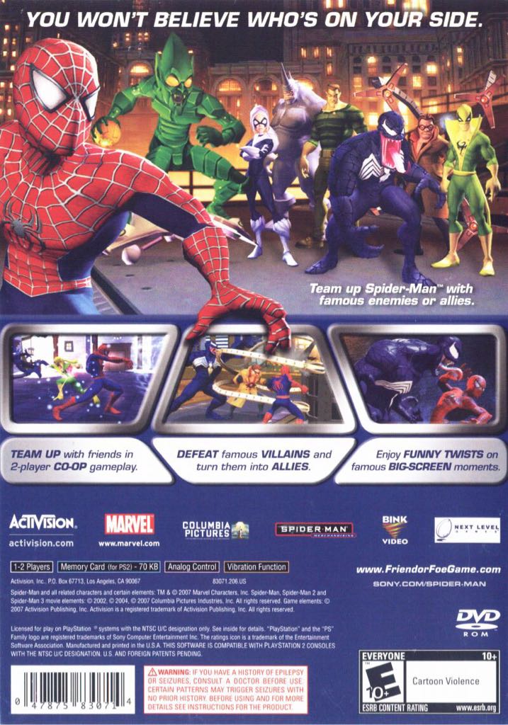 Spider-Man: Friend Or Foe - Sony PlayStation 2 (PS2) (Activision - 2) video game collectible [Barcode 047875830714] - Main Image 2