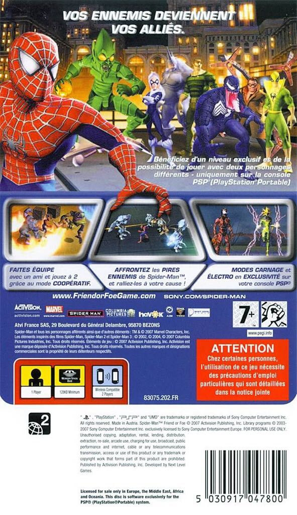 Spider-Man: Friend Or Foe - Sony PlayStation Portable (PSP) (Activision - 2) video game collectible [Barcode 5030917047787] - Main Image 2