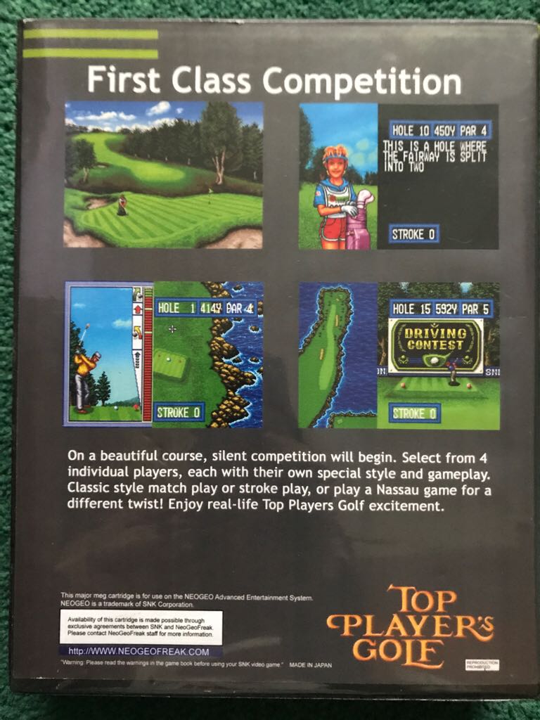 Top Players Golf - SNK Neo Geo video game collectible - Main Image 2
