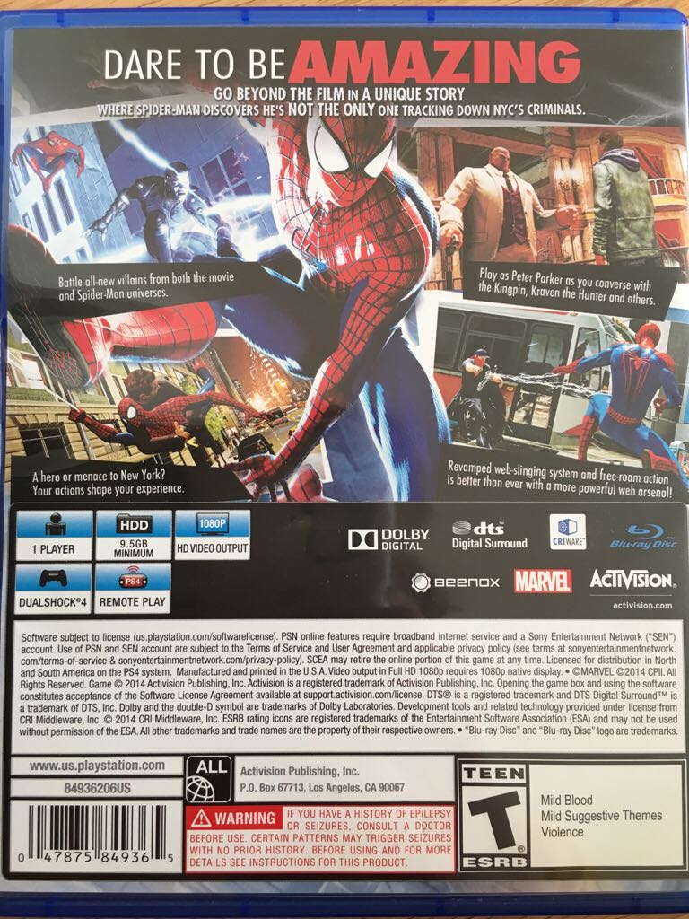 The Amazing Spiderman 2 - Sony PlayStation 4 (PS4) video game collectible - Main Image 2